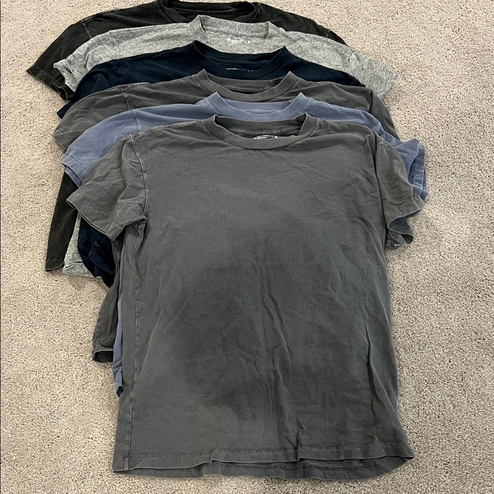Abercrombie & Fitch Men's Short Sleeve T-Shirt Set - Black, Gray, Blue